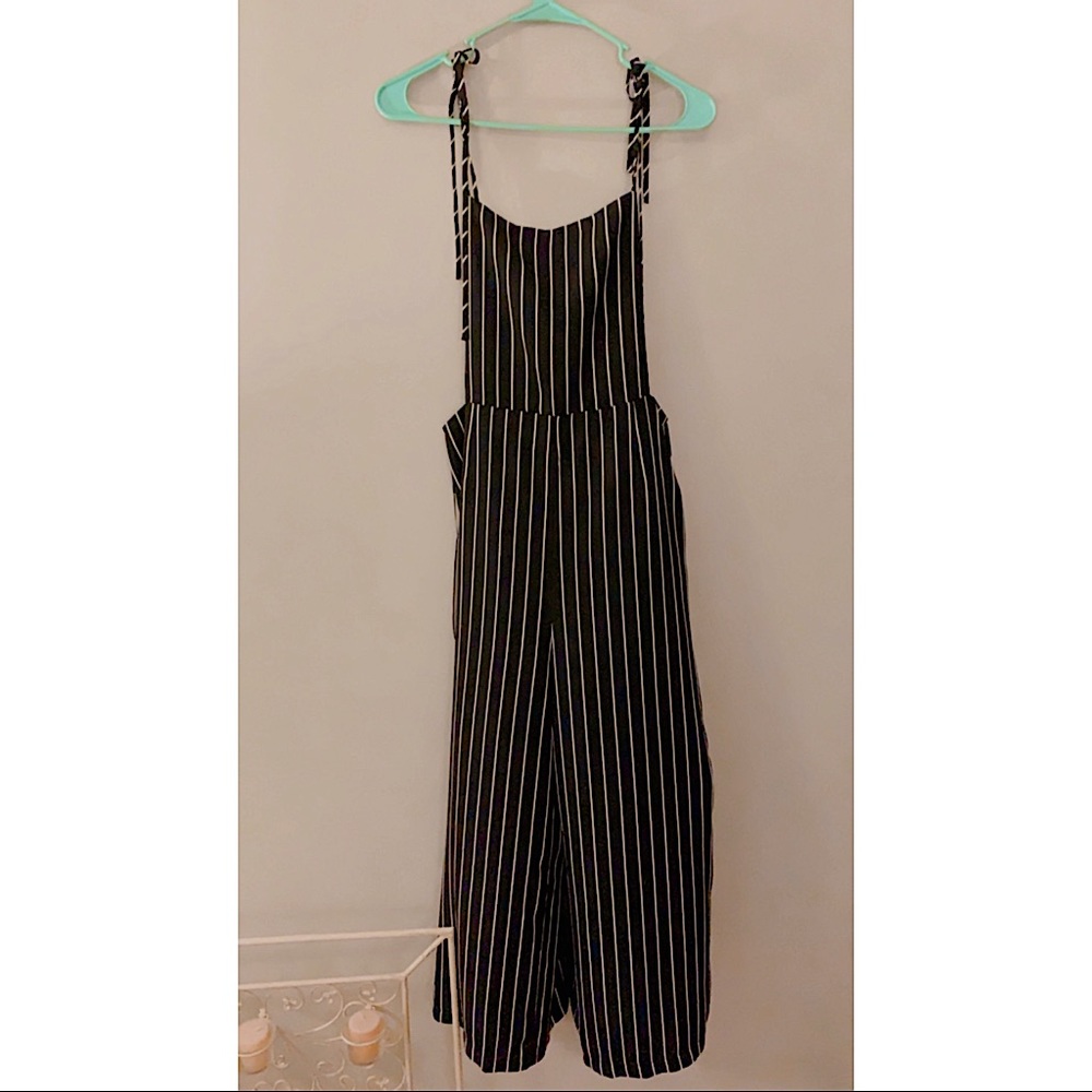 Black & White Stripe Jumpsuit W/Tags